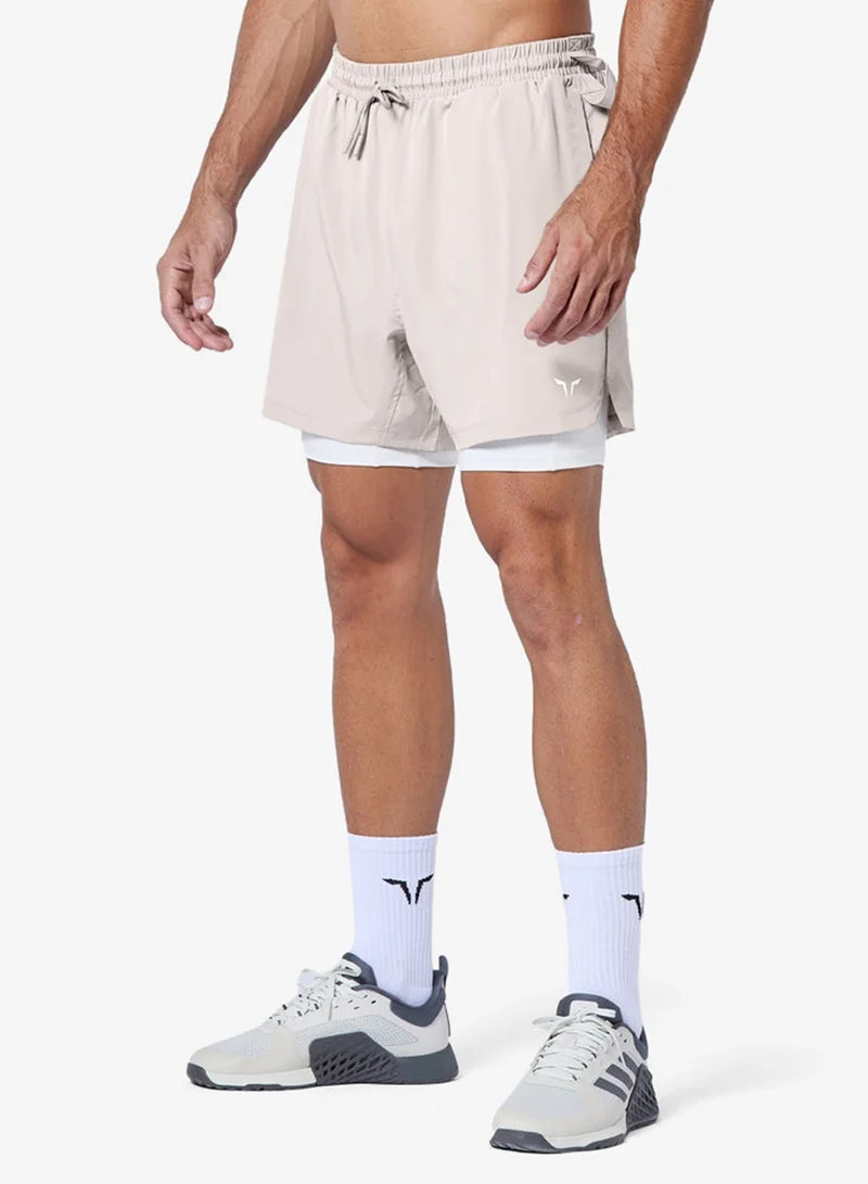 Squatwolf Silver Lining/Pearl White 5" 2In1 Foundation Shorts for Men | Best Price UAE
